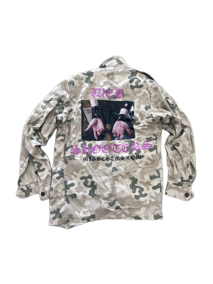 total fucking psycho web shooters military jacket