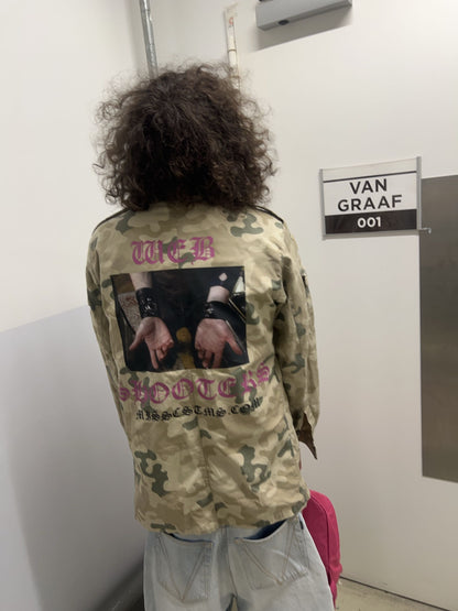 total fucking psycho web shooters military jacket